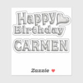 Carmen Happy Birthday silver Aufkleber Sticker (Vel)