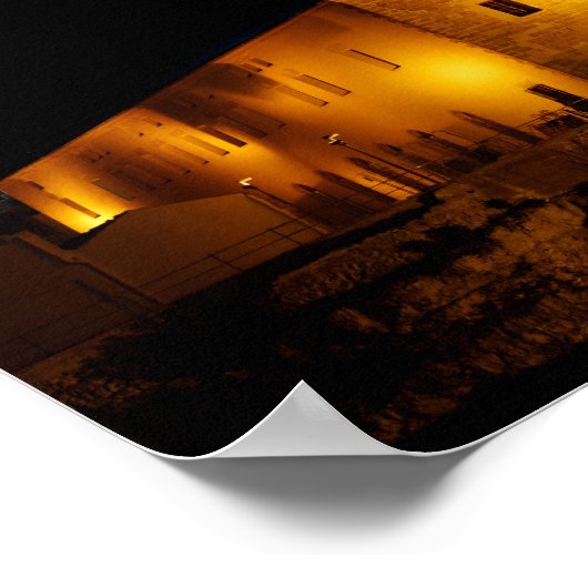 Carmen-kerk 's nachts - Mahon, Menorca, Spanje Poster (Hoek)