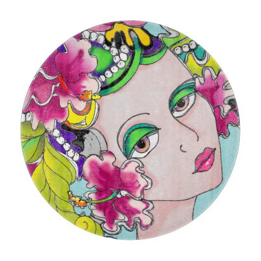 Carmen Mardi Gras Girl Snijplank (Voorkant)