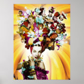 Carmen Miranda Portrait Collage Poster (Voorkant)