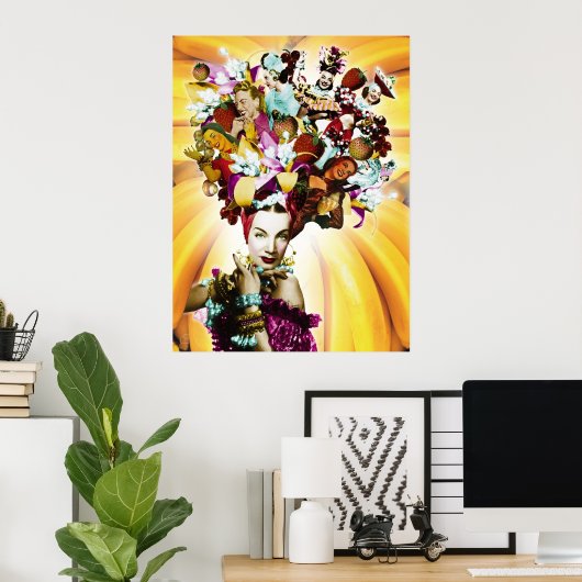 Carmen Miranda Portrait Collage Poster (Thuiskantoor)