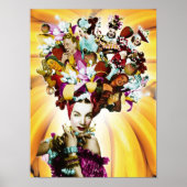Carmen Miranda Portrait Collage Poster (Voorkant)