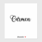 Carmen Naam - Handgeschreven kalligrafie Sticker (Vel)