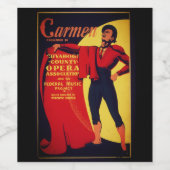 Carmen opera poster wijn etiket (Enkel label)