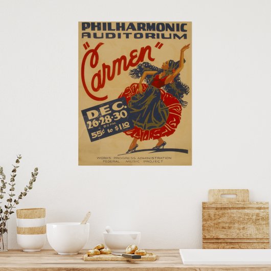 Carmen Opera  Theater WPA-Poster Poster (Keuken)