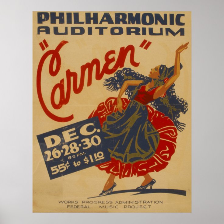 Carmen Opera Theater WPAPoster Poster Zazzle.nl
