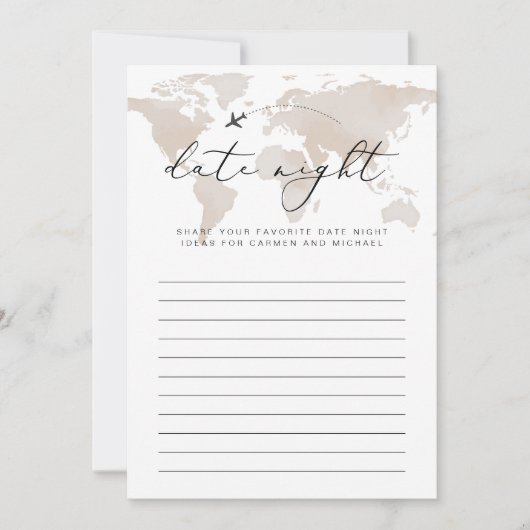 CARMEN Reisdatum Nachtideeën Bruids Spel Kaart (Voorkant)