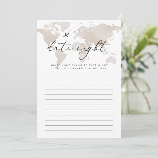 CARMEN Reisdatum Nachtideeën Bruids Spel Kaart (Staand voorkant)