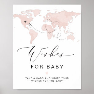 CARMEN Roze Kaart Avontuur Baby Wensen voor Baby Poster