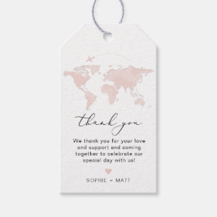 CARMEN Roze Kaart Reizen Avontuur Dank u wel Cadeaulabel