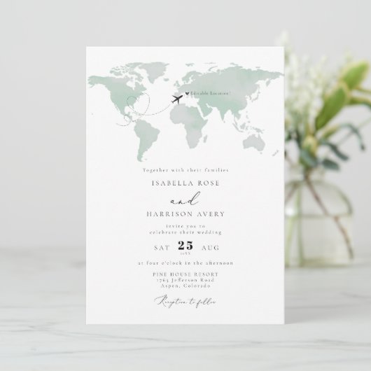 CARMEN Sage Bestemming Waterverf Kaart Reizen (Staand voorkant)