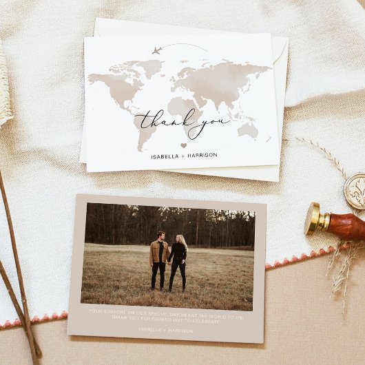 CARMEN Travel Adventure Beige Map Dank je wel Kaart