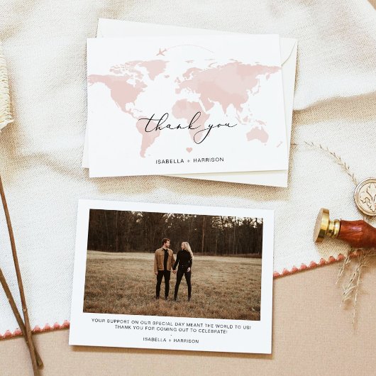 CARMEN Travel Adventure Roze kaart Foto bedankt