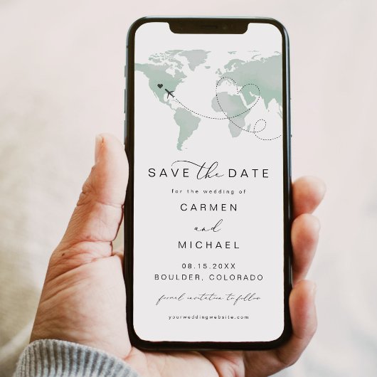 CARMEN Travel Bestemming Groene Kaart Save the Dat