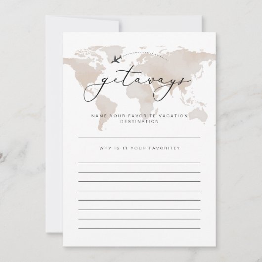 CARMEN Travel Getaways Vrijgezellenfeest Game Kaar Kaart (Voorkant)