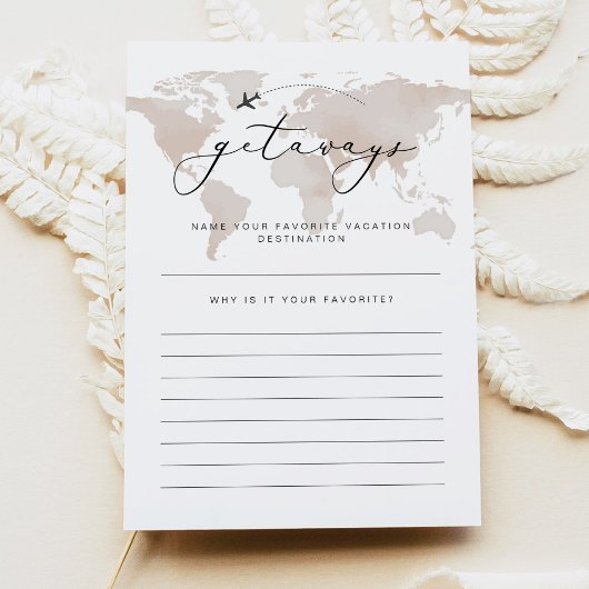 CARMEN Travel Getaways Vrijgezellenfeest Game Kaar Kaart