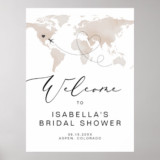 CARMEN Travel Theme Vrijgezellenfeest Welkom Poster (Voorkant)