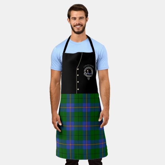 Carmichael Clan Badge & Tartan Kilt Schort (Gedragen)