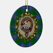 Carmichael Clan Badge & Tartan Persoonlijke mas Keramisch Ornament (Rechts)