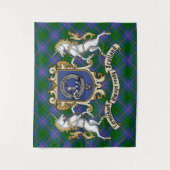 Carmichael Clan Badge & Unicorns w/Tartan Wandkleed (Voorkant)