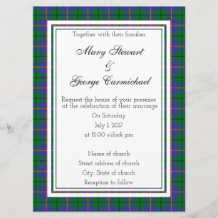 Carmichael Schotse bruiloft uitnodiging