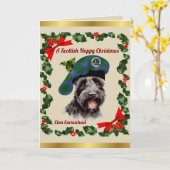 Carmichael Scottie hond gepersonaliseerde Xmas Kaart (Gele Bloem)