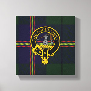 Carmichael Scottish Crest en Tartan Canvas print
