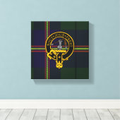 Carmichael Scottish Crest en Tartan Canvas print (Insitu (Houten vloer))
