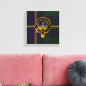 Carmichael Scottish Crest en Tartan Canvas print (Insitu (Woonkamer))