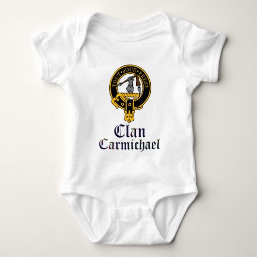 Carmichael Scottish Crest Tartan Clan Name Clothes Romper (Voorkant)