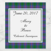 Carmichael Scottish Wedding Wine Label Wijn Etiket (Enkel label)