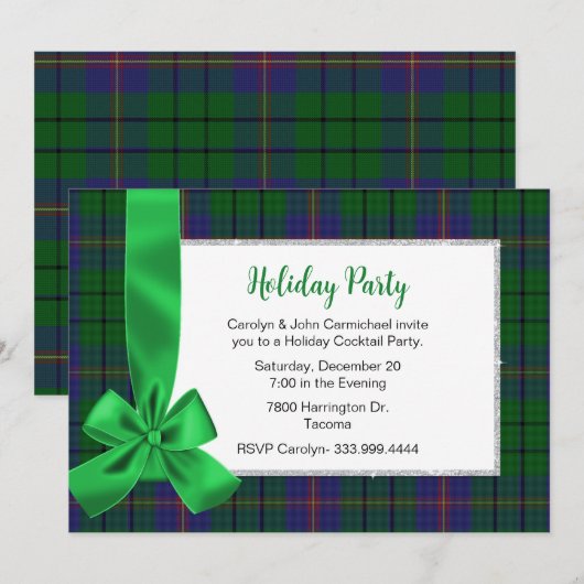 Carmichael Tartan heeft een kerstfeest gevierd Kaart (Voorkant / Achterkant)