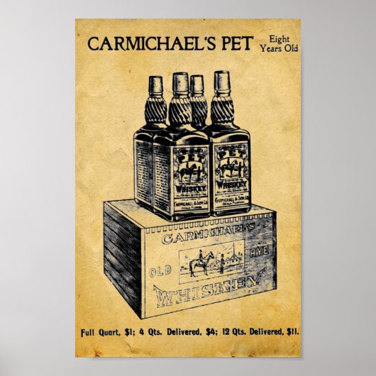 Carmichaels Pet Whiskey Print - Onderteken (Voorkant)