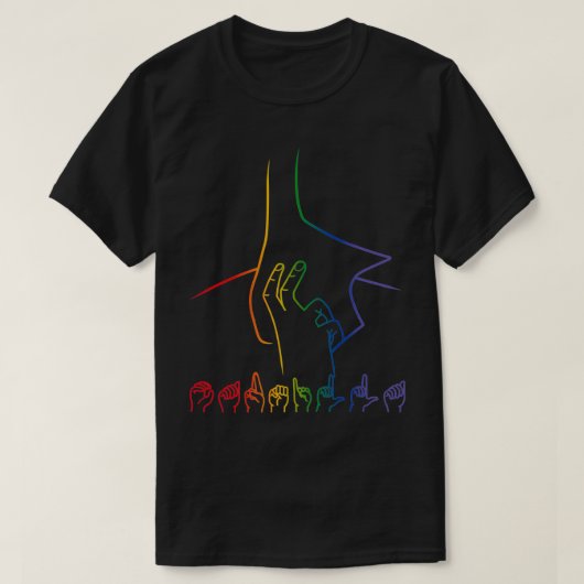 Carmilla in gebarentaal Pride T-shirt (Design voorkant)