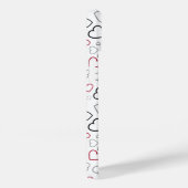 Carmin Red Gray Happy Hearts-patroon Case-Mate iPhone Case (Achterkant / Rechts)