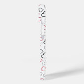 Carmin Red Gray Happy Hearts-patroon Case-Mate iPhone Case (Achterkant / Links)