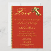 Carmine en Gold Cupid Kaart (Achterkant)