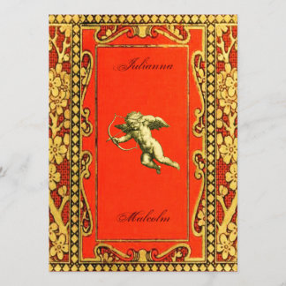 Carmine en Gold Cupid Kaart