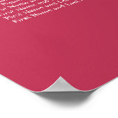 Carmine Magenta 10 Tafel Stoelindeling Poster (Hoek)