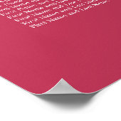 Carmine Magenta 8 Tafel Stoelindeling Poster (Hoek)