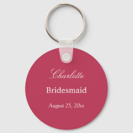 Carmine Magenta Bridesmaid Dank u Sleutelhanger