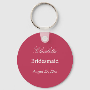 Carmine Magenta Bridesmaid Dank u Sleutelhanger