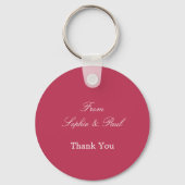Carmine Magenta Bridesmaid Dank u Sleutelhanger (Achterkant)