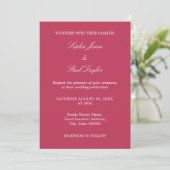 Carmine Magenta Bruiloft QR Code RSVP Uitnodiging (Staand voorkant)