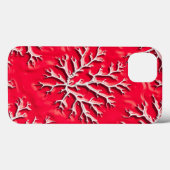 Carmine Red Boomstructuur iPhone Hoesje (Achterkant (horizontaal))