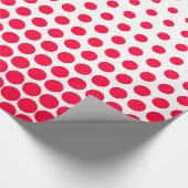 Carmine Red Polka Dot Modern White Cadeaupapier (Hoek)