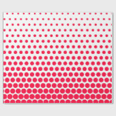 Carmine Red Polka Dot Modern White Cadeaupapier (Vlak)