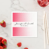 Carmine Red Polka Dot Modern White Servetten (Insitu)