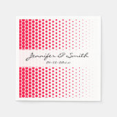 Carmine Red Polka Dot Modern White Servetten (Voorkant)