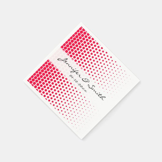 Carmine Red Polka Dot Modern White Servetten (Hoek)